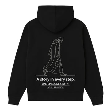 OverSize "JELLABA" Hoodie/ ONE LINE _ ONE STORY Collection